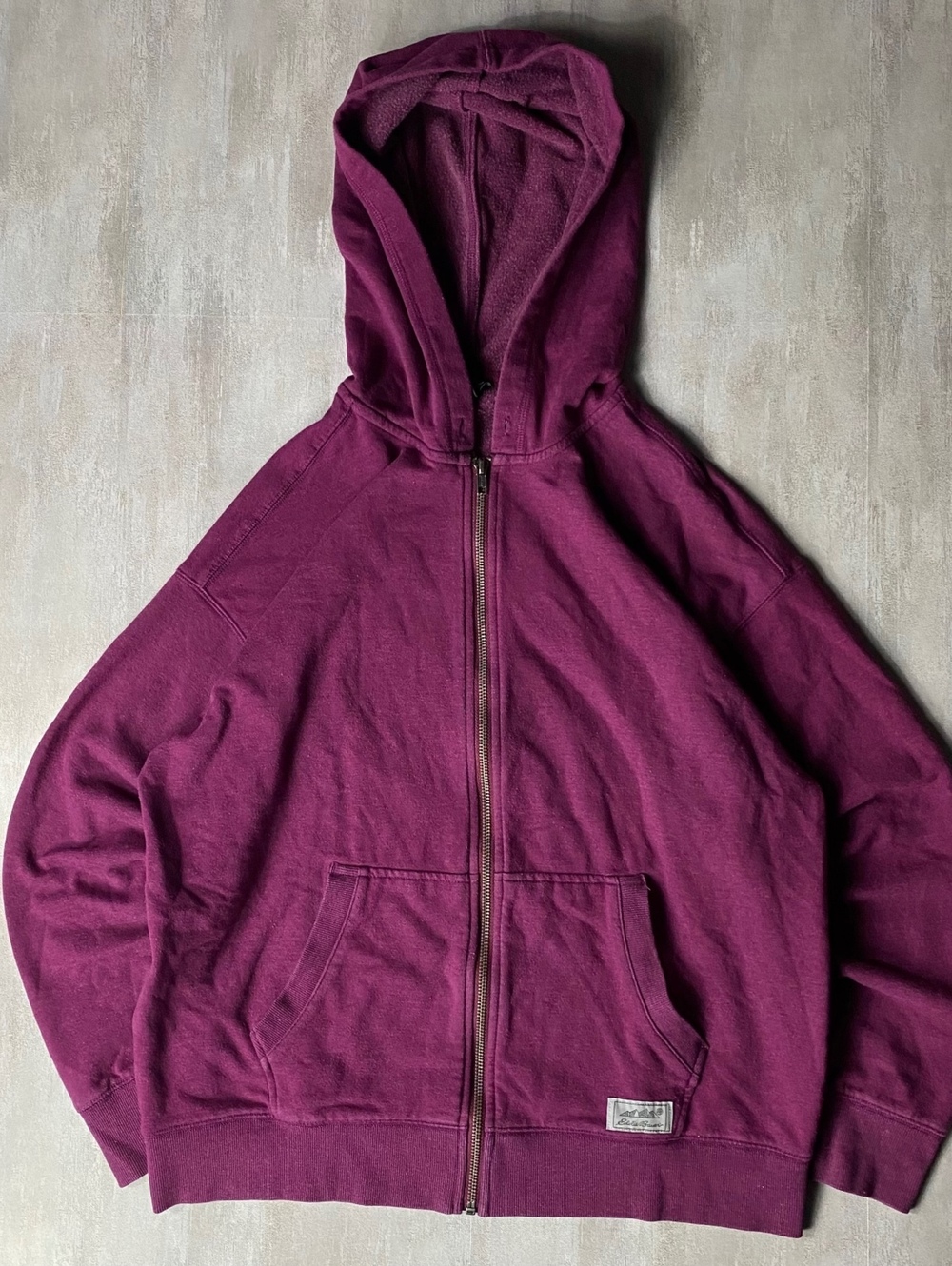 Eddie Bauer Solid Purple Full Zip Hoodie Sweatshirt Womens Small Cozy